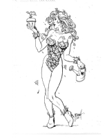 Poison Ivy - Full Figure Pencil & Ink Comic Art